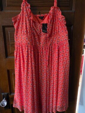 Torrid Mini Dress, Orange/Blue, Size 2x